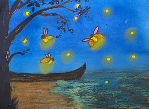 Fireflies at Night on Canoe Lake
