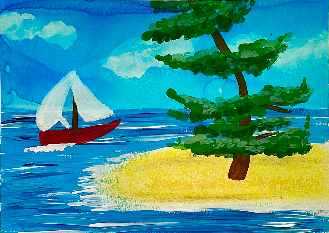 Sailboat - Inspired by Vincent Van Gogh